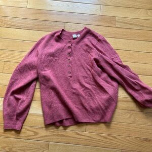 GAP Women's Red Pink Crew Neck Sweater